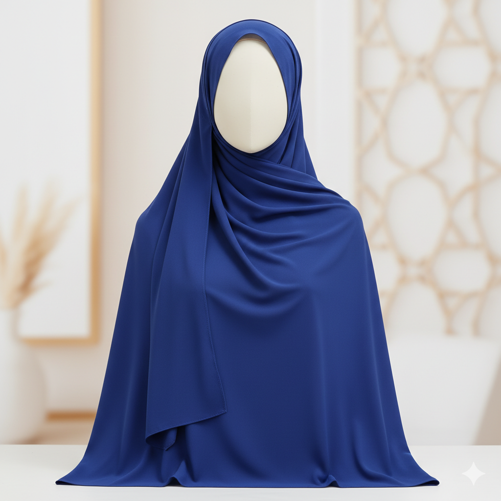 Model wearing premium hijab, showing fabric quality and perfect drape.